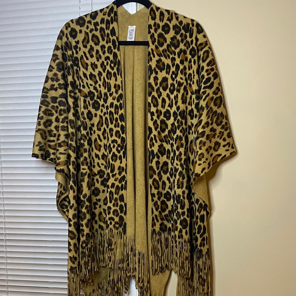 East 5th Tan Knit Sweater Poncho